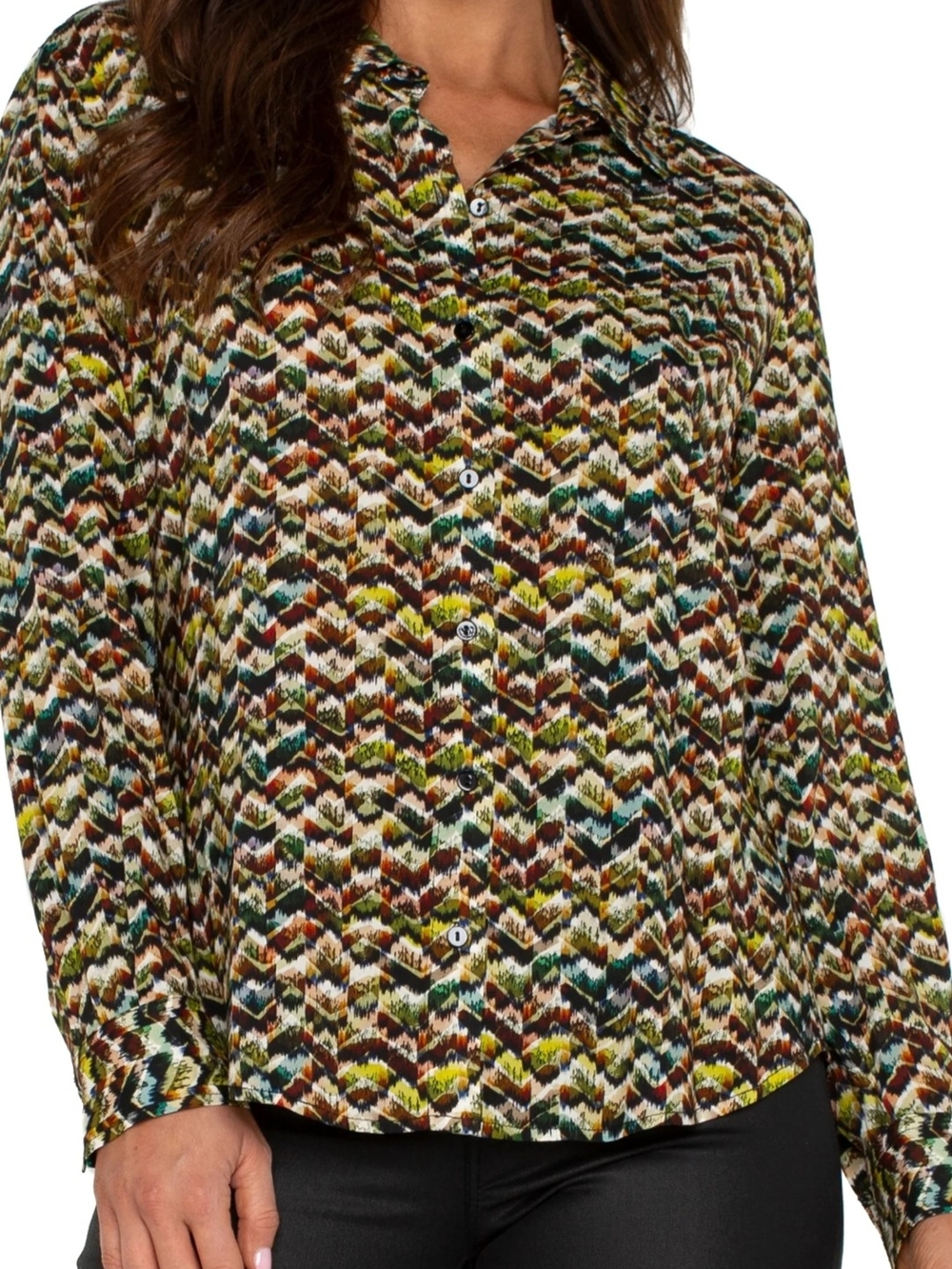Liverpool Multicolor Chevron-Style Blouse